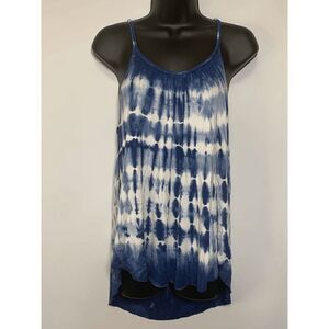 Soft & Sexy Women's Braided Spaghetti Strap Tie-Dye Blue/White Tank Top Size XS